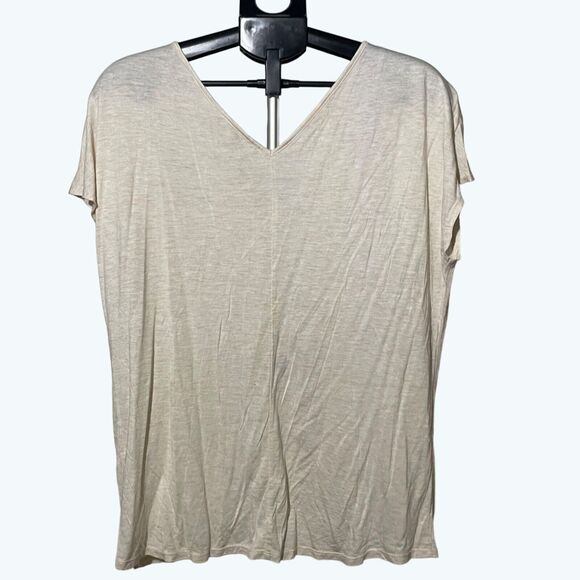 Daniel Rainn Shirt Women's Medium Cream V-Neckline Front Back Sleeveless Airy - Picture 2 of 8